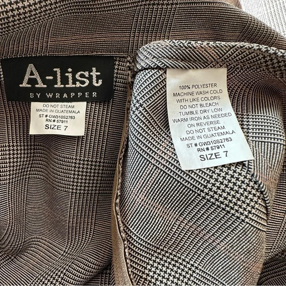 Vintage A-list by wrapper 7 brown plaid lightweight career wear skirt suit - Picture 9 of 10